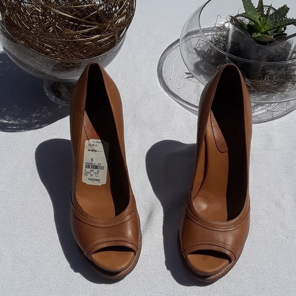 Michael Kors Shoes - Michael Kors Brown Leather Wedge Heels